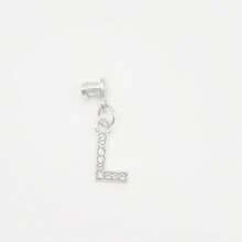 1pc Diamond Encrusted 26 English Letter Charm, Suitable For Silicone Watch Band Decoration
