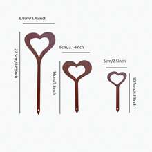 A Set Of 3 Classic Metal Heart-Shaped Garden Stakes, Weathered Rural Style, Christmas Outdoor Decoration, Nature And Outdoor Themes, Floor Mounted Courtyard Decorations, No Electricity Or Batteries Required