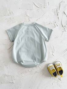 Newborn Baby Boy Cute Embroidered Fruit Short Sleeve Romper, Summer