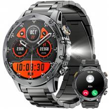 Hwagol Ceas inteligent nou pentru bărbați 2025, afișaj de 1,70'', lanternă LED, baterie mare de 1000mAH, ceas inteligent cu apeluri Bluetooth și busolă, ceas inteligent cu peste 100 de moduri sport, monitor de somn, tracker de fitness cu pedometru, ceas inteligent pentru femei, compatibil cu Android și IOS