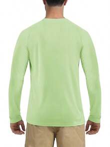 Boladeci Men's UPF 50 Sun Protection UV SPF Shirts Long Sleeve Lightweight Quick Dry Swim T-Shirts Rash Guard - Light Green - View 6