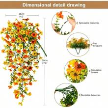 2pcs UV-Resistant Daisy Hanging Flowers - Realistic Artificial Flower Decor For Indoor And Outdoor, Perfect For Porch, Window, Yard - Easy Maintenance