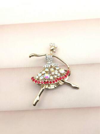 1 pièce Broche en cristal à la mode pour femme, en alliage de zinc, convient pour toutes les saisons. Idéal pour le sac à dos de l'école
