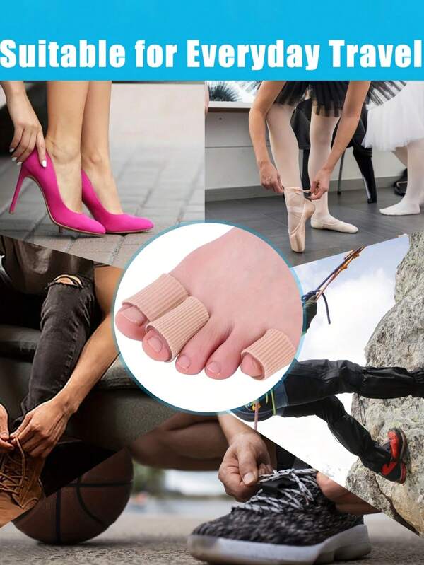 1pc/3pcs Soft Gel Toe Sleeves, Comfortable For Corns, Blisters, Calluses, Fit Various Toe And Finger Sizes, Breathable Material, Toe Protector For Comfort And Separation