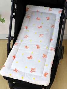 1pc Baby Stroller Pad, Soft Plush Cushion, Anti-Slip Cotton Mat, Cradle Bed Mattress, All Season, Reversible