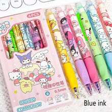 Sanrio 6Pcs My Melody Hello Kitty Kuromi Cinnamoroll Pochacco Gel Blue Pen Cute Cinnamon Dog And Friends Themed Erasable Pens Erasable Ink Stationery(Some Parts May Be Random), School Supplies,Back To School