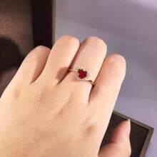 1pc Women's Engagement Ring With Heart Shaped Cubic Zirconia Stone, Fashion Jewelry Suitable For Daily Wear, Wedding, Engagement, Party, Valentine's Day, Birthday Gift