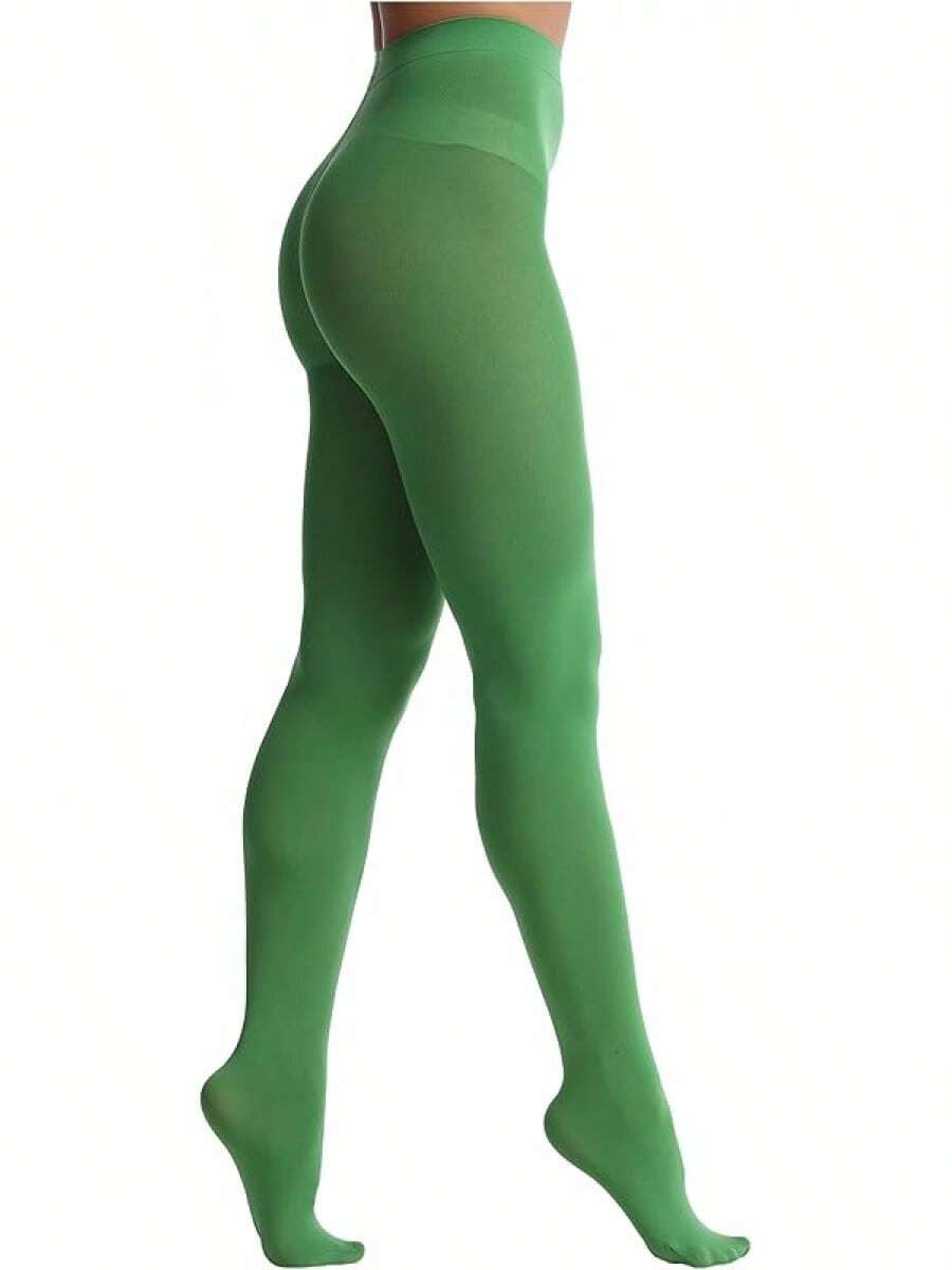 EVERSWE Women's 80 Den Soft Opaque Tights, Women's Tights - 三葉草綠 - 查看 1