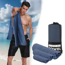 Set di 3 asciugamani da spiaggia in fibra ultrasottile con tasche con cordoncino, asciugamani da viaggio compatti e morbidi, asciugamani leggeri adatti a viaggi e campeggio, piscine, spiagge, escursionismo e palestre - Ritorno a scuola