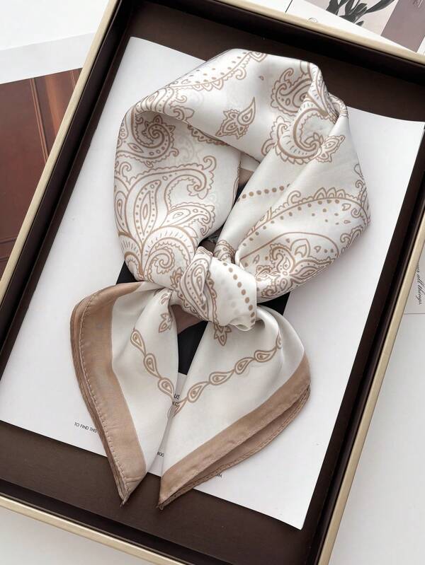 1pc 70*70cm Square Scarf Women Satin Bandana Print Bag Scarves Head Band Fashion Lady Hair Shawl Wrap Female Neckerchief Hijab