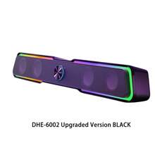 HP Computer Speakers DHE-6002S Cool Lighting Effects Dynamic Lighting Effects Wired And Bluetooth Dual Modes Touch Operation Separate Knobs Strong Bass Wide Compatibility Black