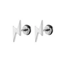Super Eye - Catching For Daily Commutes! The New Of Lightning And Round - Disc Earrings.These Unique Lightning Earrings Are A Must - Have For A Casual Style. With A Stainless - Steel Body And A Leather Loop Design, They Combine Coolness And Femininity.