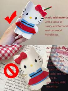 Sanrio 1pc Cute Cartoon Animal Claw Barrette, Bohemian Acetate Hair Clip, Summer Beach Vacation Style Hairpin Fashion Hair Accessories Beauty Claw Clips Cute Hair Claw