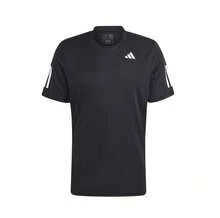 Adidas 男士宽松透气速干休闲跑步训练T恤 - 黑色 - 查看 4