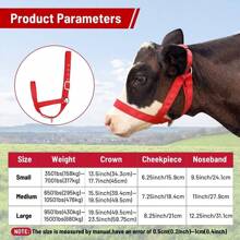 Cow Halter Cattle Halters Calf Halter With Leading Rope,Adjustable Nylon Livestock Cattle Halter,For Miniature Horse Donkey Goat Foal