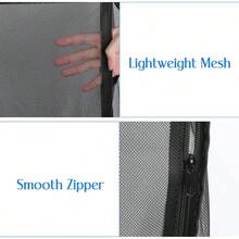 Large Hanging Laundry Hamper With Hooks, Over The Door Mesh Hamper With Zipper For Dirty Clothes Organizer, Collapsible Wall Hanging Laundry Basket For Bathroom, Dormitory - Multicolor - View 6