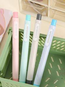 6pcs/Set Pen Shape Press Type Pencil Eraser Replaceable Core Sketching Painting Writing Erase Supplies Japanese Stationery(1 Pen Eraser+5 Eraser) School Supplies, Back To School