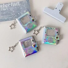 闪亮星条旗 2 英寸证件相册、光面迷你相册、徽章卷轴钥匙扣配件，适合女性、返校、学校用品 - 多色 - 查看 6