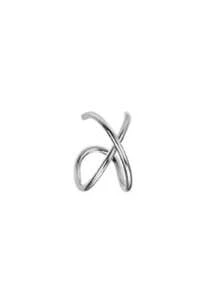 1 pièce Élégant double couche Clip d'oreille en acier inoxydable, boucles d'oreilles en forme de manchette sans perçage pour hommes et femmes, ton argent sans perçage