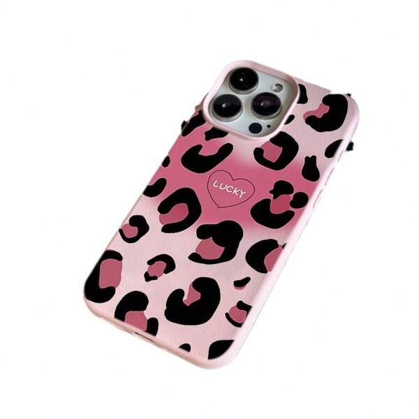 Custodia per telefono compatibile con 16 Pro Max, 14, 13 Pro, 15 Plus, 12, 11, con motivi stampa leopardo, stampa rosa leopardo adatta a modelle