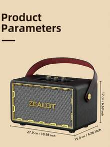 ZEALOT MT01 60W Wireless Speaker, Outdoor Portable, Bluetooth Speaker, 24000mAh Long Battery, Up To 8 Hours Of Playback Time, Supports Mobile Phones/Tablets/TVs. Compatible With SD Card/USB/AUX, Serial Pairing Function, Suitable For/Car/Outdoor/Camping/Beach/Party - Black - View 4