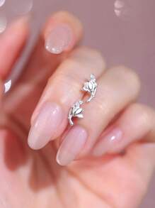 Pendientes de botón de flor de camelia de plata de ley 925 con pequeña piedra de circonia, diseño minimalista, adecuados para uso diario, regalo para mujeres, novias, madres, Día de San Valentín