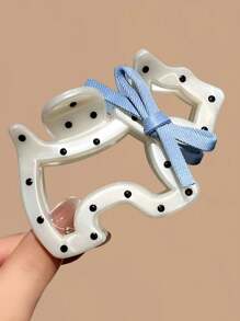 1pc Cute Bow Polka Dot Puppy Claw Clip Elegant Half Updo Hair Clip Hair Claw Stylish Multi-Wear Headpiece Fashion Hair Accessories