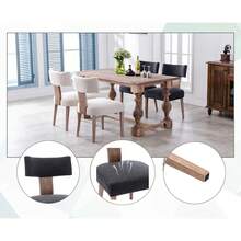 WAHSON OFFICE CHAIRS Set Of 2 Linen Dining Chairs Upholstered Kitchen Seat Armless Side Chairs For Living Room - Black - View 8