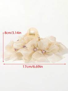 1 件装女士双面蝴蝶结发夹，优雅发髻制作器，适合日常使用时尚发饰美容爪夹