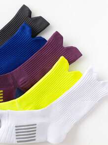 1/2 Pairs Purple Mesh Crew Socks For Men, Professional Basketball, Outdoor Sports, Moisture Wicking, Non-Slip, Cushioned, Elastic, Breathable, Fall