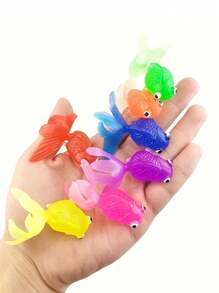 20/10 piezas Peces de goma suaves de colores surtidos, peces ornamentales flotantes, artículos esenciales de playa, accesorios de playa, flotador de piscina