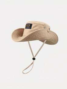 水洗西部牛仔帽，女士抽绳双层厚帽檐遮阳帽，户外钓鱼徒步帽 - 彩色 - 查看 6