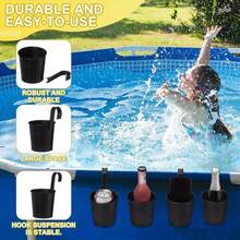 2/4pcs Pool Side Cup Holder, Pool Edge Storage Rack, Pool Beer Cup Holder, Iron Cup Holder, Swimming Pool Drink Holder, Storage Container Basket