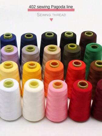 1 szt. nici do szycia, 402 duże szpule nici do maszyny do szycia, wiele kolorów do wyboru; 3000 jardów/szpula, nici do szycia domowego; odpowiednie do różnych scenariuszy (losowe opakowanie, losowe kolory owiniętych tub)