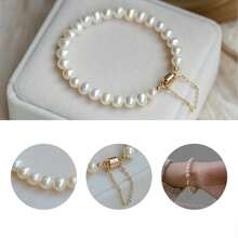 jugalstar 1 Pc Natural Freshwater Baroque Pearl Asymmetrical Magnetic Bracelet For Women