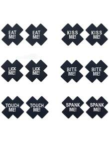 1 Pair Of Random Chest Patches, Breathable Beauty Patches, Disposable Printed Cross Chest Patches, Sexy And Erotic Breast Patches