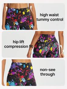 1 件女式数码印花运动短裤、骑行短裤、瑜伽短裤、紧身弹力、瑜伽训练腰部提臀塑身紧身短裤、适合健身房、跑步、拳击、力量训练、春夏休闲户外运动、骑行、慢跑、露营、吸湿排汗、常规厚度 - 彩色 - 查看 5