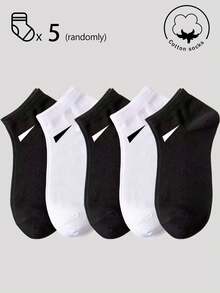 20/10/5/3/1 Pairs Men's Cotton Socks, Short Socks, Invisible Socks, Double-Line Anti-Slip Design, White, Black, Low-Cut, Ankle Socks, Moisture-Wicking, Soft & Breathable, Suitable For Business, Casual, Home, Sports, College Style, All Seasons, Random Color Delivery - Multicolor - View 38