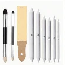 9pcs Sketching Art Supply Set, Includes Sponge Brush And Sandpaper Board, Suitable For Student And Artist Charcoal Sketch Drawing,Back To School,School Supplies - Sets - View 2
