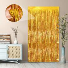 2 Stücke goldfarbenene Vorhangstreifen Fassade Draht Partygirlande Hintergrund Fransen Aluminiumfolie Wandhintergrund, geeignet für Geburtstag, Weihnachten, Hochzeit, Pink Lady, Valentinstag Party Dekoration, exquisite Dekoration