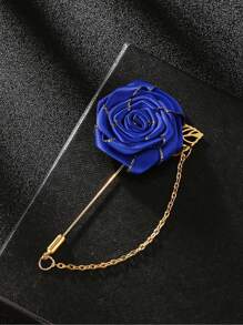 1 Stück Luxus Gold Seide Rose Brosche - elegante Ansteckblume für Hochzeitsbräutigam, Brautparty, Anzug, Herren- und Damenformalkleidung (lange Broschen-Design), Vintage Rucksack für die Schule