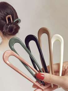 5er Set acryl U-förmige Haarspangen für Frauen, Haarclips für Dutt-Frisuren, minimalistisch und elegant, für den täglichen Gebrauch geeignet (leichte Kratzer sind normal und beeinträchtigen die Verwendung nicht), Haarstück für Dutt, Haardekoration, Haarstylingspangen