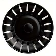 78mm Black Kitchen Sink Drain Waste Filter Plug, Stainless Steel Filter Stopper Replacement Kitchen Items Kitchen Accessories Kitchen Tools - Black - View 2