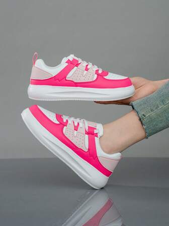 1 双拼色印花滑板鞋，防滑耐用，时尚青少年设计，适合室内/室外跑步，多种颜色可选