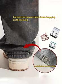 Agrafe de fixation invisible pour raccourcir les jambes de pantalon, dispositif de fermeture des jambes sans couture pour empêcher le traînage, pinces pour ourlet de jambe de pantalon - Fixateurs invisibles pour jambes de pantalon, Pinces pour ourlet de jambe de pantalon, Pas besoin de coudre les pinces d'ourlet pour empêcher le traînage, Boucle d'ourlet anti-traînage de jambe de pantalon