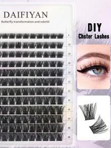 1 caja/144 piezas Pestañas postizas naturales de tipo C, de diseño de fusión en caliente, adecuadas para fiestas, maquillaje y eventos