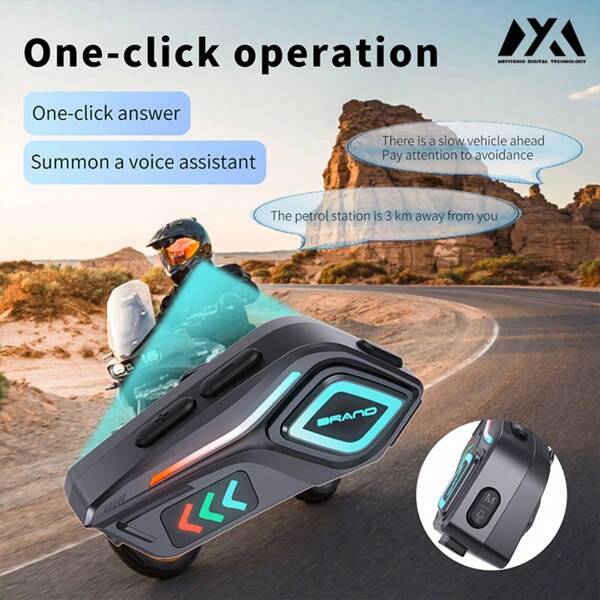 Helmet Headphones For Motorcycle Riding, Group Communication Via FM Radio, Noise Reduction, Long Battery Life, Wireless Transmission Range Of 10 Meters, Transmission Range Of 10 Meters, Battery Capacity Of 800mAh, Battery Life Of 40 Hours, Waterproof Rating Of IPX8, Split Installation, With Ambient Light And Flashlight.