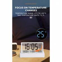 Foldable Desk/Bedside Smart Alarm Clock With Temperature & Date Display For Bedroom And Office Home Decor Back To School Room Decor School Supplies