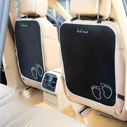 1PC Car Seat Back Protector Pad For Baby - Anti-Kick Mat, Universal Fit, Black Kick Pad For Car Seat Interior Protection