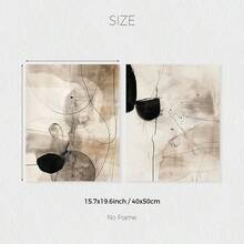 2 件无框，黑色米色抽象墙面艺术，中性简约艺术印刷品，工业海报，Japandi 线条艺术印刷品，现代墙面装饰，客厅、卧室、厨房、家庭办公室、咖啡厅、酒吧、走廊、家居和房间装饰的帆布艺术 - 黑色 - 查看 14